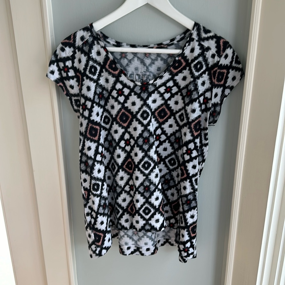 Loft Petite Patchwork Vintage Soft Swing Tee - image 1